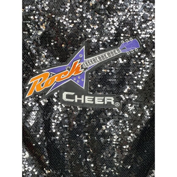 Rock Cheer Womens S Sequin Bomber Jacket Sparkle Zip Front Long Sleeve Dance - Picture 2 of 8